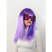 Esplendor Lila Renk Uzun Düz Parti Peruğu
