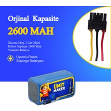 Ümit Maker Xiaomi Mop 2 Lite Mjstl Robot Süpürge 2600 mAh 14.4 V Yanmaz Batarya