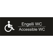 Altınuç Art Design 2 Adet Engelli Wc Accessible Wc 20X7 cm Pvc Ofis Uyarı Levhası