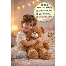 Toyfest 45 cm Kahverengi Pelüş Oyuncak Ayı Büyük Boy Yumuşak Ayıcık Ce Sertifikalı Uyku Arkadaşı