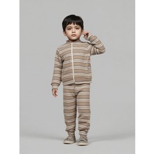 Mai Perla Unisex Çocuk Takımı Organik Pamuklu Şardonlu Kışlık Hırkalı Çizgili Ikili Takım (1-5 Yaş)