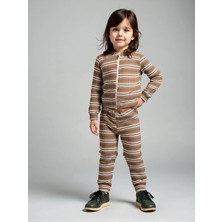 Mai Perla Unisex Çocuk Takımı Organik Pamuklu Şardonlu Kışlık Hırkalı Çizgili Ikili Takım (1-5 Yaş)