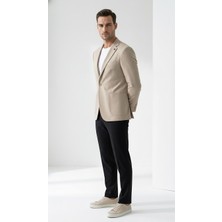 Plus Scorpion CK089 Erkek Slim Fit Blazer Ceket Tek Düğmeli Çift Yırtmaçlı Torba Cepli Yarım Astarlı