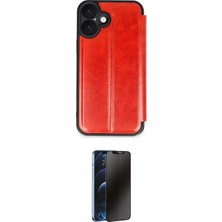 Toyigoo Ieg™ iPhone 16 Plus Kılıf Zirve Yansıma Serisi - Siyah 3D Antistatik Hayalet Cam Ekran Koruyucu