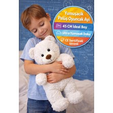 Toyfest 45 cm Beyaz Pelüş Oyuncak Ayı Büyük Boy Yumuşak Ayıcık Ce Sertifikalı Uyku Arkadaşı