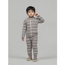 Mai Perla Unisex Çocuk Takımı Organik Pamuklu Şardonlu Kışlık Hırkalı Çizgili Ikili Takım (1-5 Yaş)