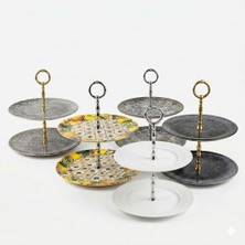 2 Katlı Lüks Porselen Sunumluk Koleksiyonu