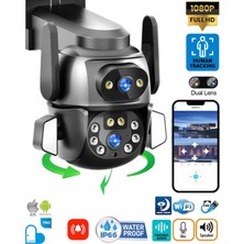Midcom Mpia Hina Çift Kamera 3+3mp Ip Wifi Full Hd Suya Dayanıklı 10 LED Gece Görüşlü 2 Antenli Hareketli Kamera