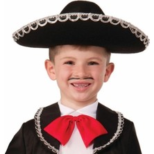 İsingir Shopping Gümüş Renk Şeritli Meksika Mariachi Latin Şapkası 55 cm Çocuk