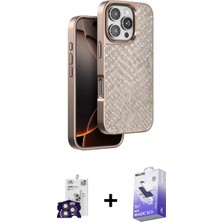 Marsilyan™- iPhone 16 Pro Max Kılıf Vadi Özel Seri - Siyah Bilvis 5in1 5d Magic Hayalet Cam Ekran Koruyucu + Titanyum Gri Bilvis Titan Kamera Lens