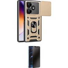 Toyigoo Ieg™ Redmi 13 4g Kılıf Ahenk Klasik - Siyah 3D Antistatik Hayalet Cam Ekran Koruyucu