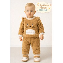 Mai Perla Totoro Nakışlı 3'lü Bebek Takım Unisex Günlük Kullanım İçin Kahverengi