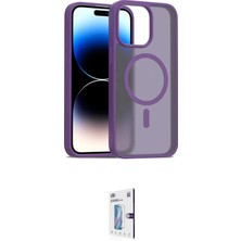 Masa Dostu Ieg™ iPhone 15 Pro Kılıf Siluet Minimal Prime - Siyah Bilvis 0.18MM Plus Cam Ekran Koruyucu