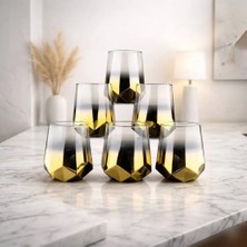 rova tr Amber Serisi Titanyum Kaplama Modern Su Bardağı 6’lı Premium Set - 6 Kişilik-Hediyelik