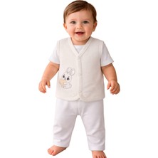 Babyshez %100 Organik Pamuklu Yenidoğan Kız Erkek Bebek Yelek Mevsimlik 3-6 6-9 9-12 Ay