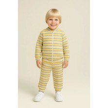 Mai Perla Unisex Çocuk Takımı Organik Pamuklu Şardonlu Kışlık Hırkalı Çizgili Ikili Takım (1-5 Yaş)