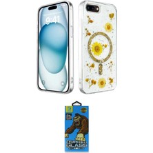 Masa Dostu Ieg™ Iphone 7 Plus Kılıf Kozmos Doku - Beyaz 18D Cam Ekran Koruyucu