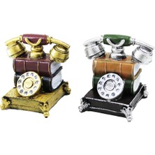 İsingir Shopping Kumbara Ankesörlü Telefon Dekoratif Biblo Kumbara Renkli 15.5X15.5X10CM Reçine