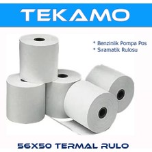 Tekamo 56X50 Pompa Yazarkasa Termal Pos Rulosu 10 Adet