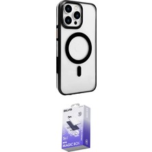 Toyigoo Ieg™ iPhone 15 Pro Max Kılıf Doruk Doku Özel Seri - Siyah Bilvis 5in1 5d Magic Hayalet Cam Ekra