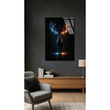 Siber Geyik Cam Tablo Premium Kırılmaz Cam Tablo, Ev ve Ofis Uv Baskılı 4mm Cam Tablo