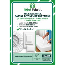 Ağol Tekstil Battal Boy Tek Kullanımlık Nevresim Takımı – 10’lu Set