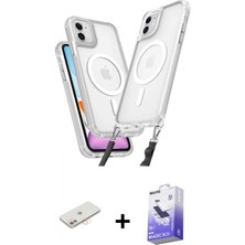 Marsilyan™- iPhone 11 Kılıf Atlas Doku Koleksiyonu - Siyah Bilvis 5in1 5d Magic Hayalet Cam Ekran Koruyucu + Yeşil Renkli Kamera Lens Koruma Cam