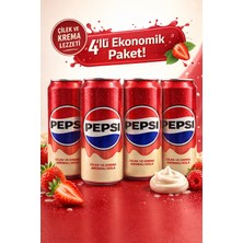 Pepsi Çilek ve Krema Aromalı Kola 330 ml x 4 Adet