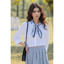 Walkenzo Zeytin Dalı Desenli Çok Amaçlı Kadın Bandana | Saç, El ve Çanta Aksesuarı