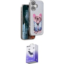 TKÇ Ieg™ Iphone 16 Kılıf Iz Minimal Koleksiyonu - Siyah Bilvis 5in1 5d Magic Hayalet Cam Ekran Ko