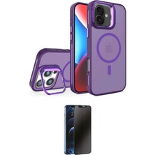 TKÇ  iPhone 16 Plus Kılıf Akış Form - Siyah 3D Antistatik Hayalet Cam Ekran Koruyucu