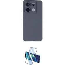 TKÇ  Redmi Note 13 Pro 5g Kılıf Ahenk Serisi - Siyah 3D Antistatik Cam Ekran Koruyucu