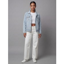 Unisex Modern Kesim Açık Mavi Kot Ceket