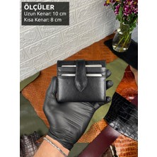 Paşala Leather Hakiki Deri Siyah Erkek Kartlık Cüzdan Çıtçıtlı Kapaklı Çok Bölmeli Ince ve Şık Tasarım