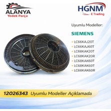 Hgnm E-Trading Siemens Davlumbaz Karbon Filtre 12026343 LC66KAJ60T, LC66KAJ20T, LC66KAJ60T, LC68KAK20T, LC68KAK20R, LC68KAK60T, LC68KAK60R
