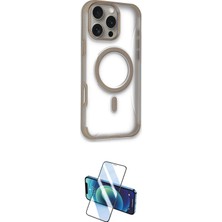 TKÇ Ieg™ Iphone 16 Pro Max Kılıf Eksen Klasik Koleksiyonu - Siyah 3D Antistatik Seramik Nano Ekran