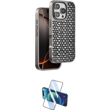 TKÇ Ieg™ Iphone 16 Pro Max Kılıf Siluet Form Serisi - Siyah 3D Antistatik Cam Ekran Koruyucu