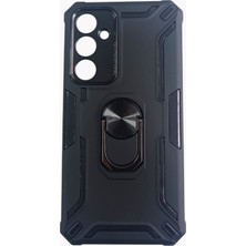 Belirtilmemiş Samsung Galaxy S23 Fe Uyumlu Manyetik Standlı Tank Kılıf Siyah