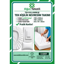 5’li Tek Kullanımlık Nevresim Seti – Tek Kişilik | Çarşaf, Yorgan ve Yastık Kılıf