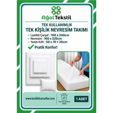 Tek Kullanımlık Nevresim Seti Tek Kişilik (1 Lastikli Çarşaf + 1 Yorgan Kılıfı + 1 Yastık Kılıfı)