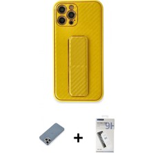 Marsilyan™- iPhone 12 Pro Max Kılıf Yörünge Yansıma - Şeffaf Uv Polymer Nano Ekran Koruyucu + Gümüş Metal Kamera Lens Koruma Cam