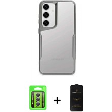 Marsilyan™- Galaxy A15 4g Kılıf Akış Çizgi Koleksiyonu - Siyah 6d Antistatik Mat Seramik Hayalet Nano Ekran Koruyucu + Gümüş Raze Metal Kamera Lens