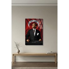 Kemal Atatürk ve Türk Bayrağı Uv Baskılı 4mm Kırılmaz Cam Tablo, Ev Ofis Dekorasyonu