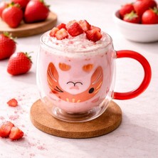 Hediye Vakti Çift Cidarlı Hayvan Figürlü Cam Kupa - 280 ml