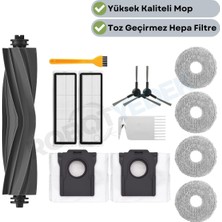 robotyedek Dreame L10S Plus (RLL42SD) Uyumlu Ana Fırça Hepa Filtre Mop Toz Torbası Seti-13 Parça