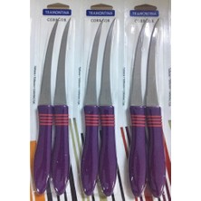 Pinkev Tramontina 6 Adet Paslanmaz Çelik Uzun Kıvrık Tırtıklı Mutfak Bıçak Seti