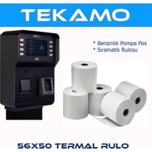 Tekamo 56X50 Beyaz Pompa Yazarkasa Termal Pos Rulosu 50 Adet Yüksek Kaliteli Kağıt