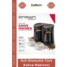 Carlburn Özel Üretim Crown Gold 8 Fincan Közde Pişiren 800W Siyah Gold Ikili Otomatik Türk Kahve Makinesi