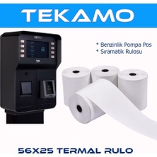 Tekamo 56X25 Pompa Yazarkasa Termal Pos Rulosu 50 Adet