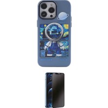 Masa Dostu Ieg™ iPhone 14 Pro Kılıf Zirve Form Özel Seri - Siyah 3D Antistatik Hayalet Cam Ekran Koruyucu